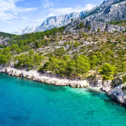 Attractive morning seascape of Adriatic sea. Marvelous summer view of small beach in famous resort - Tucepi, Makarska Croatia, Europe. Beautiful world of Mediterranean countries.