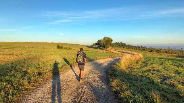 Pilgrim on the Camino de Santiago