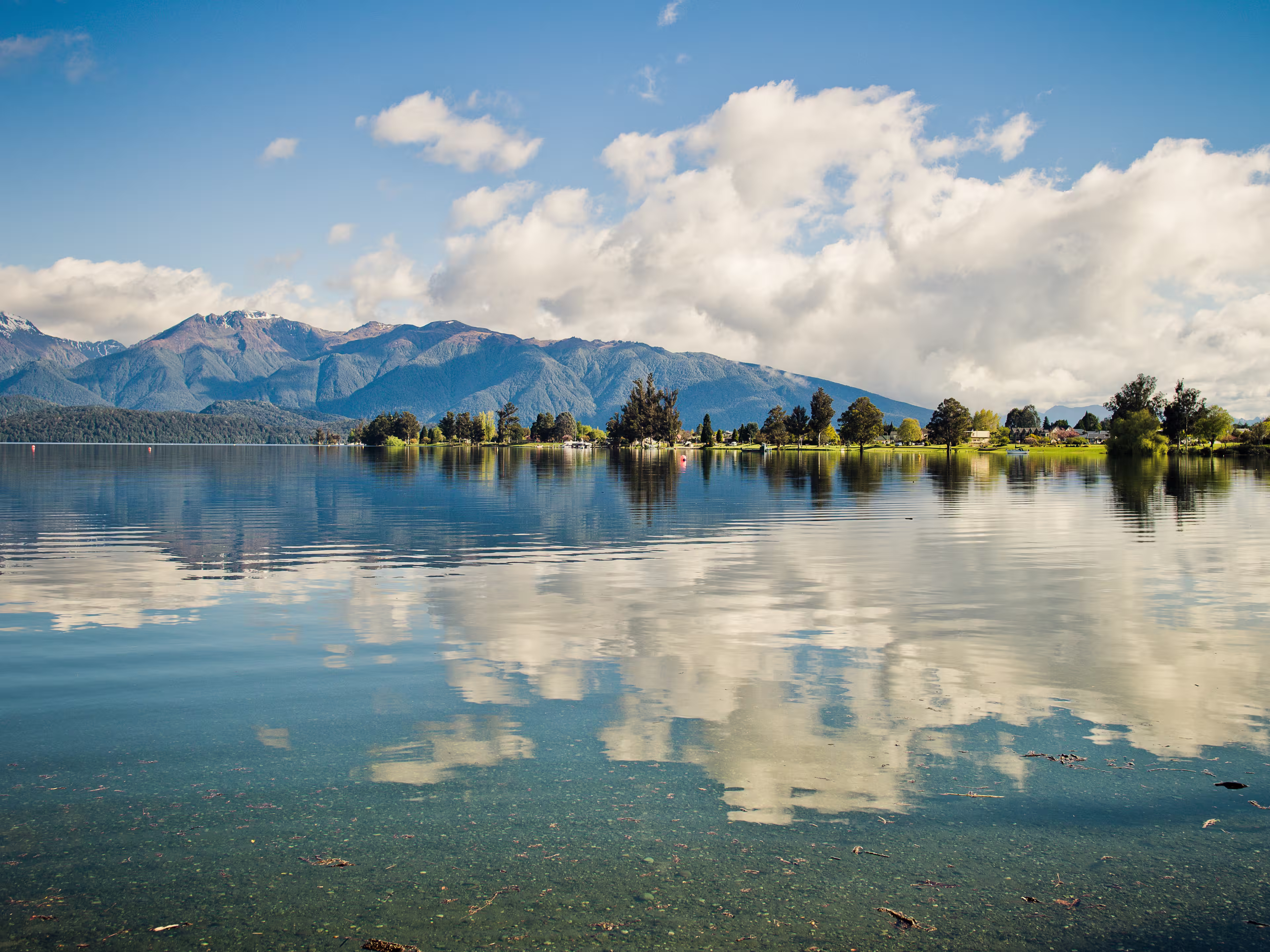 Lake Te Anau reflections, Fiordland, New Zealand