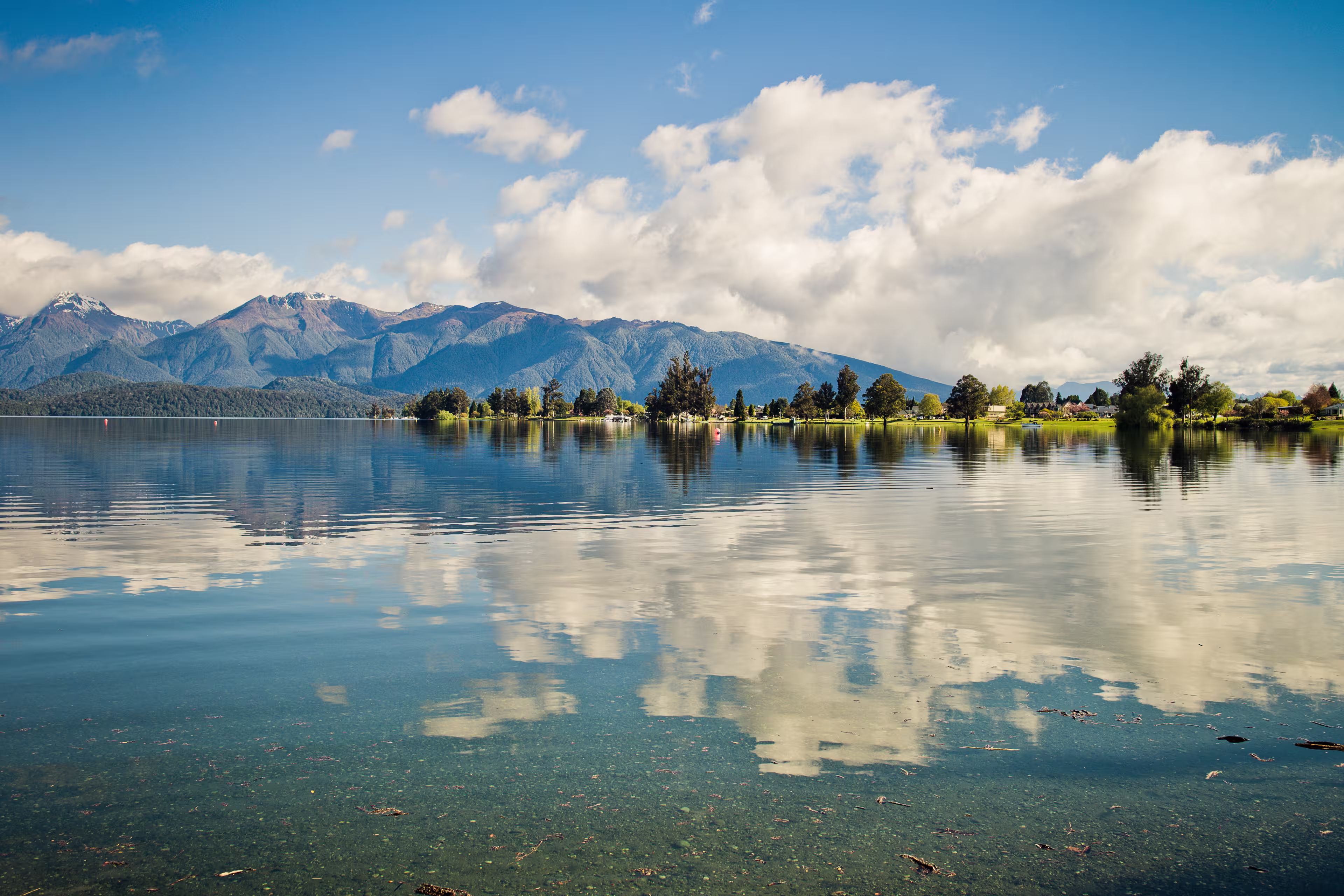 Lake Te Anau reflections, Fiordland, New Zealand