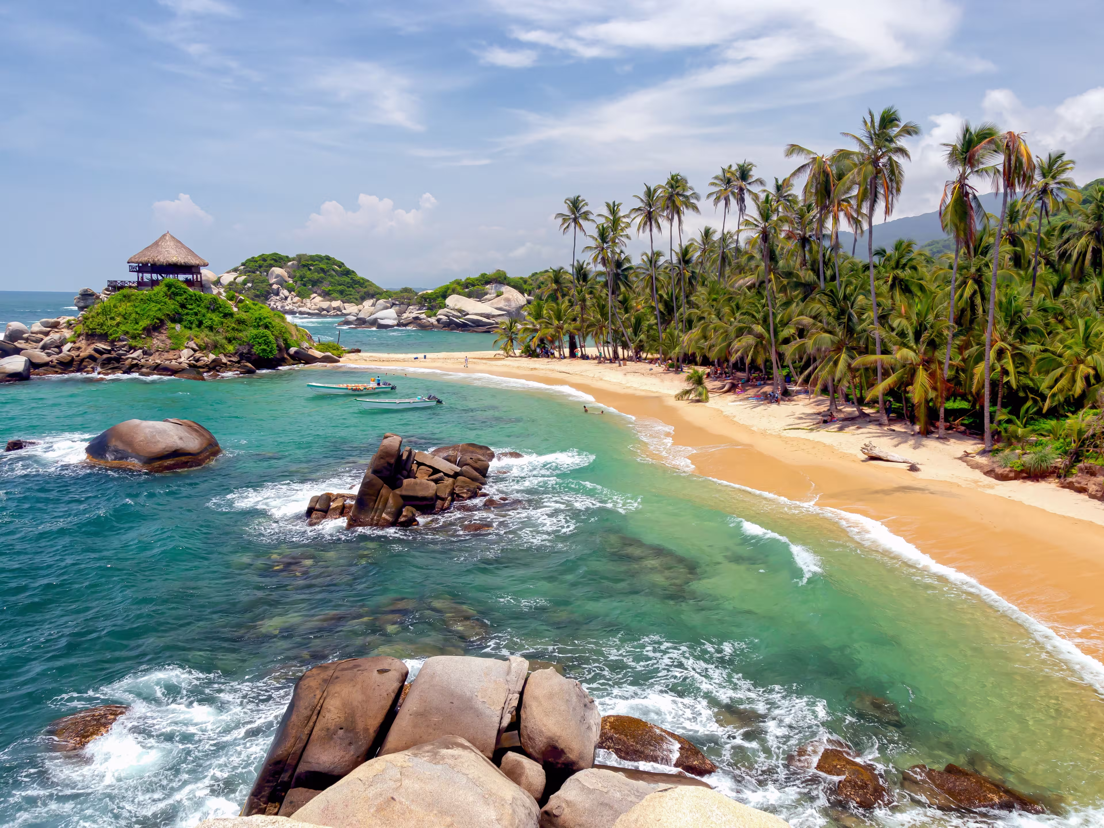 Lonely beach in Tayrona national park, Colombia