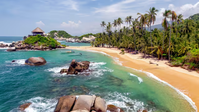 Lonely beach in Tayrona national park, Colombia