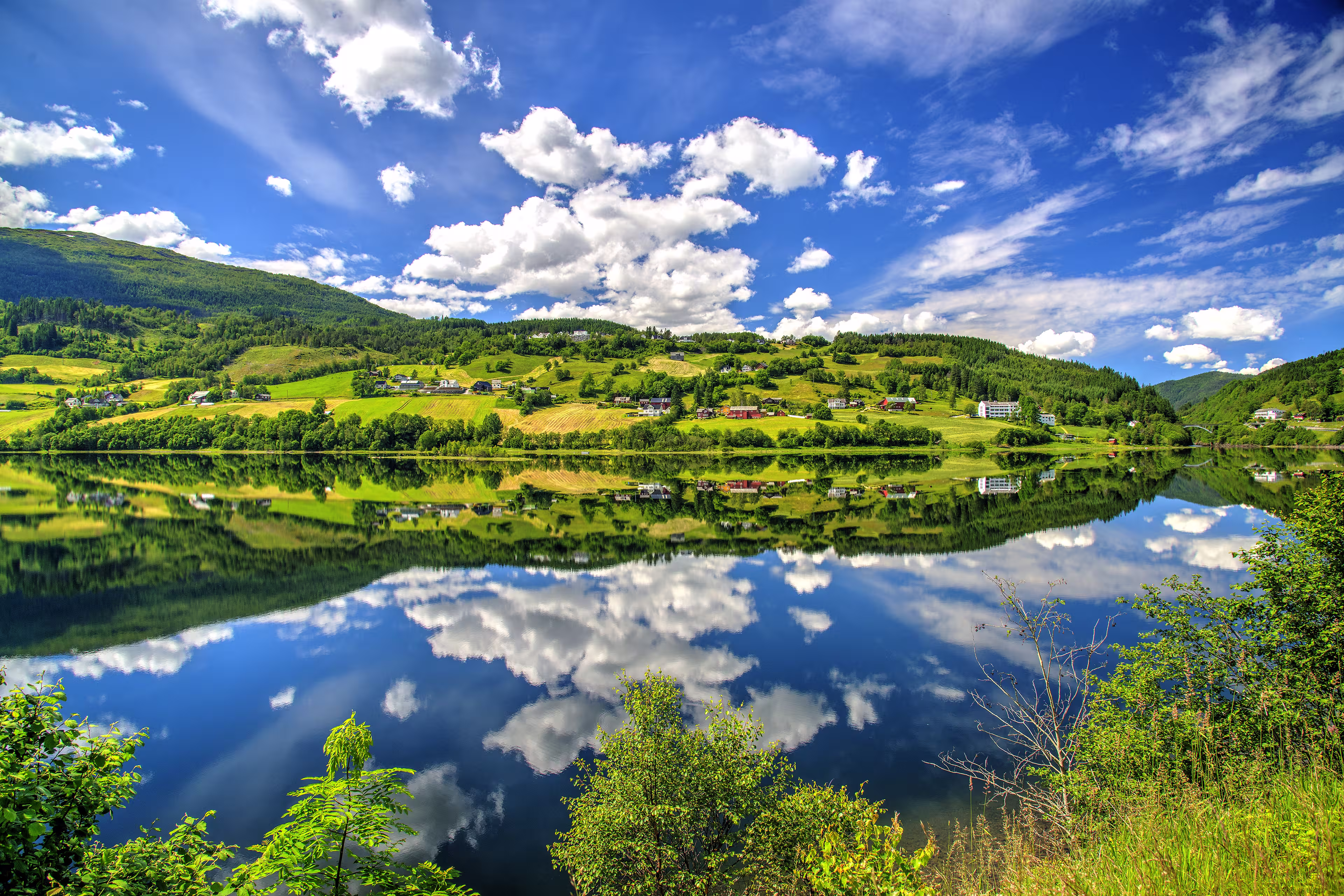 Vangsvatnet Lake Reflection, Voss, Norway