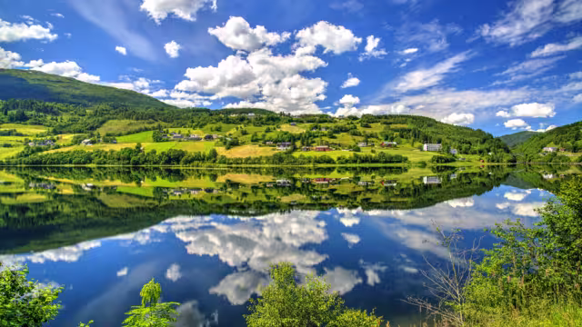 Vangsvatnet Lake Reflection, Voss, Norway