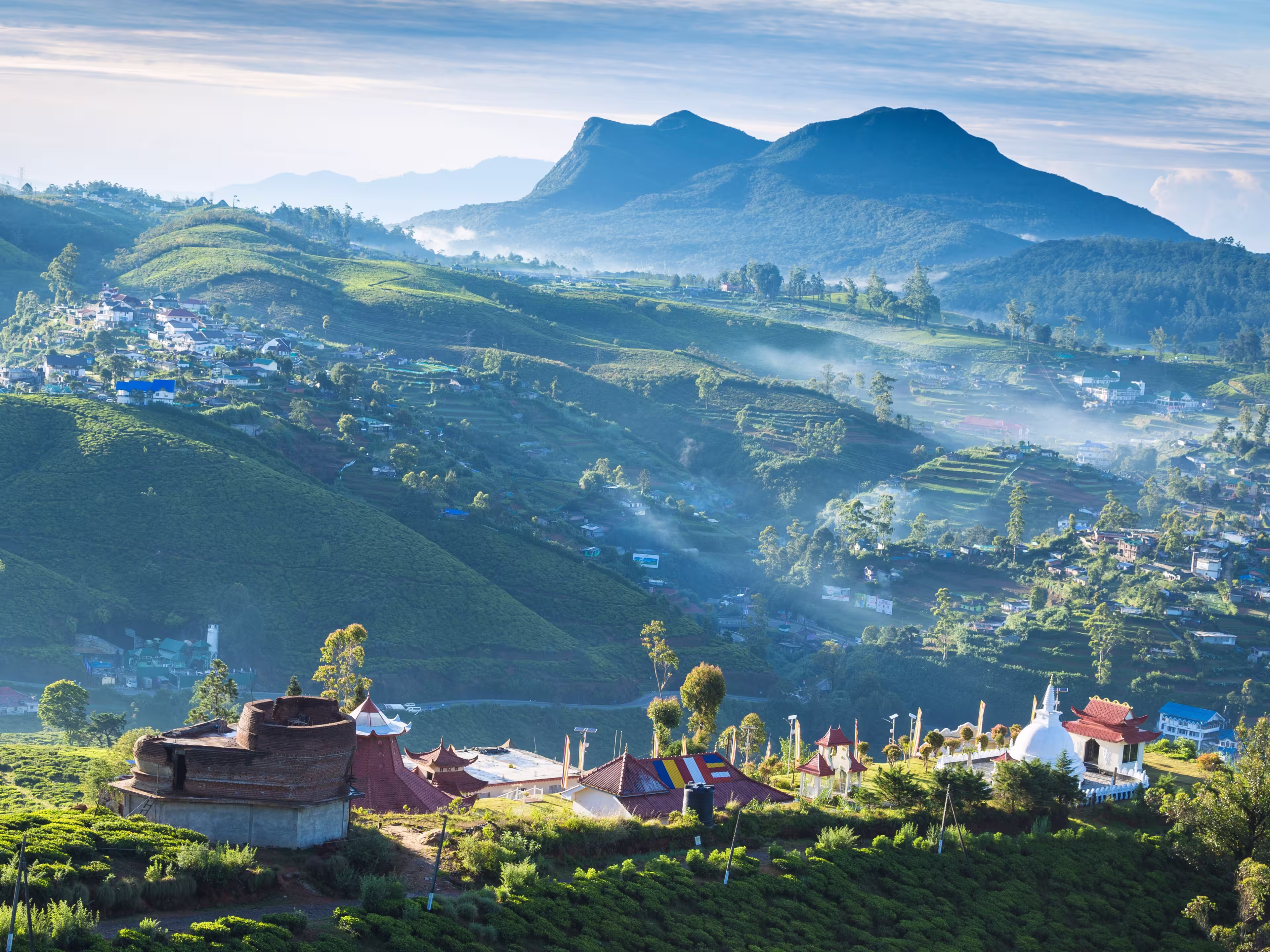View of Sri Swarnagiri Temple, Nuwara Eliya, Central Province, Sri Lanka, Asia