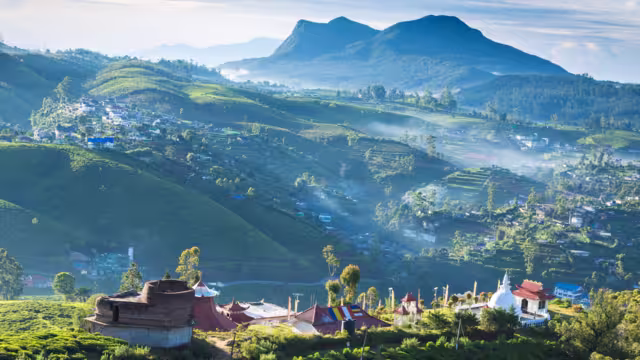 View of Sri Swarnagiri Temple, Nuwara Eliya, Central Province, Sri Lanka, Asia