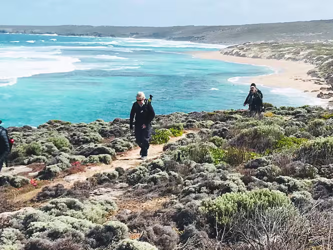 Travellers on Kangaroo Island walking Trail, South Australia