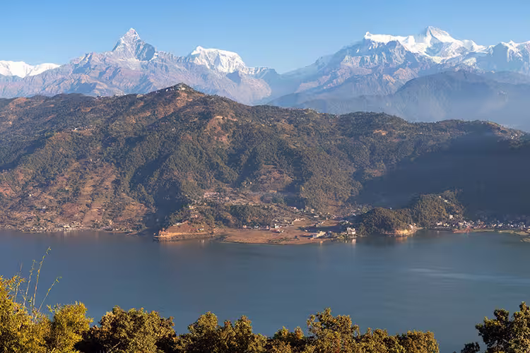 Panorama view of Pokhara and Phewa Lake, Nepal