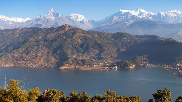 Panorama view of Pokhara and Phewa Lake, Nepal