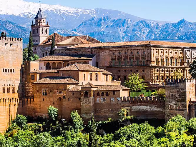 Landscape view of Alhambra Palace, Granada, Spain