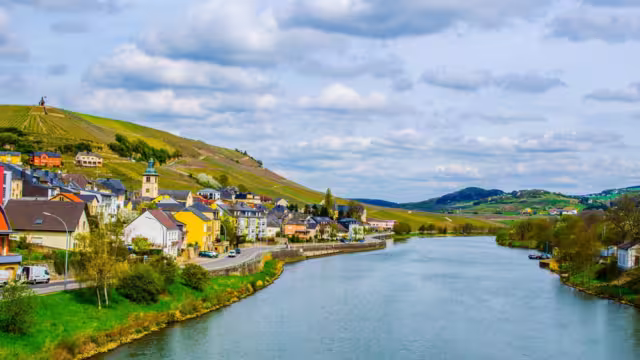 View over remich, wine capital of luxembourg.