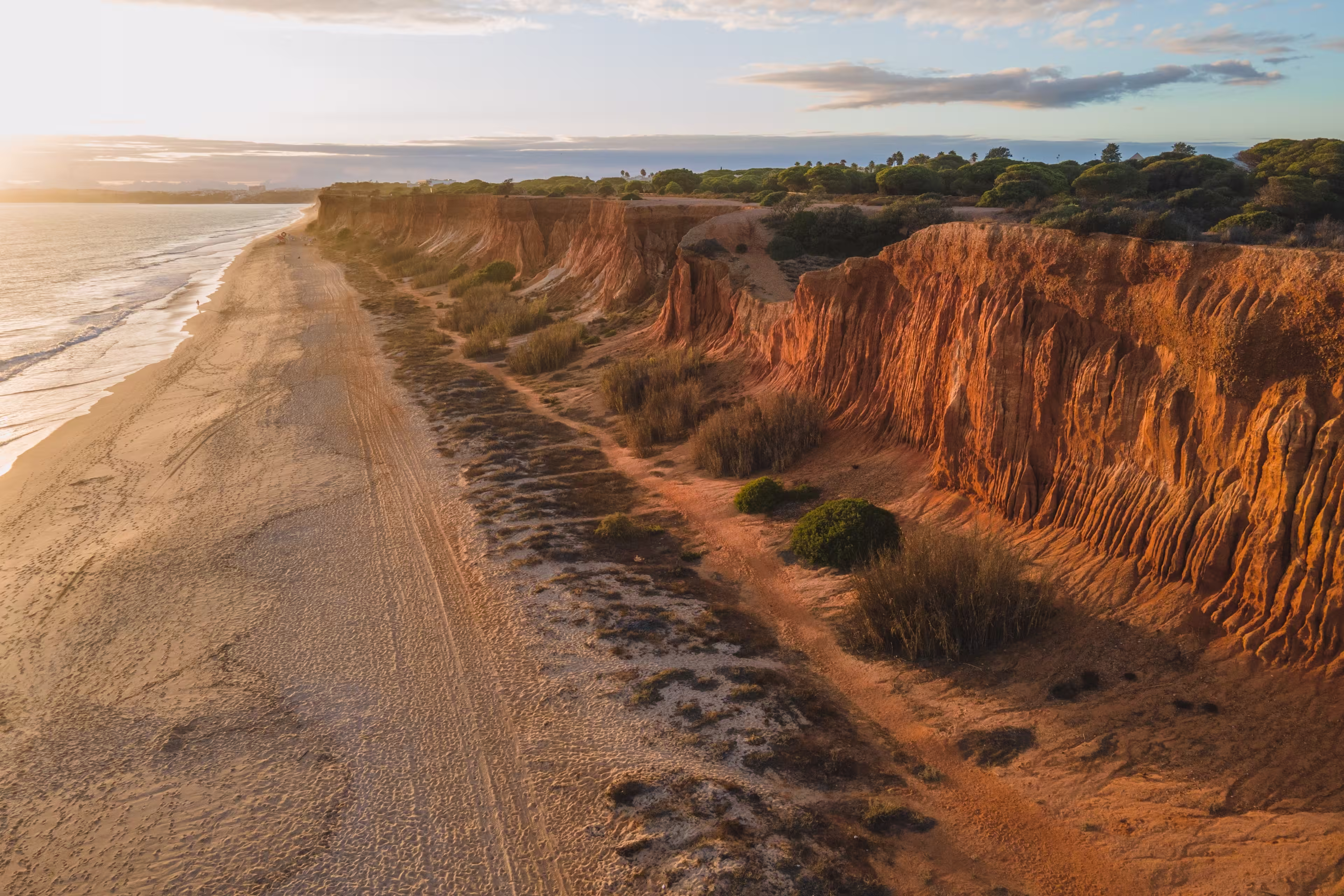 Luftbils Praia Falesia, Algarve