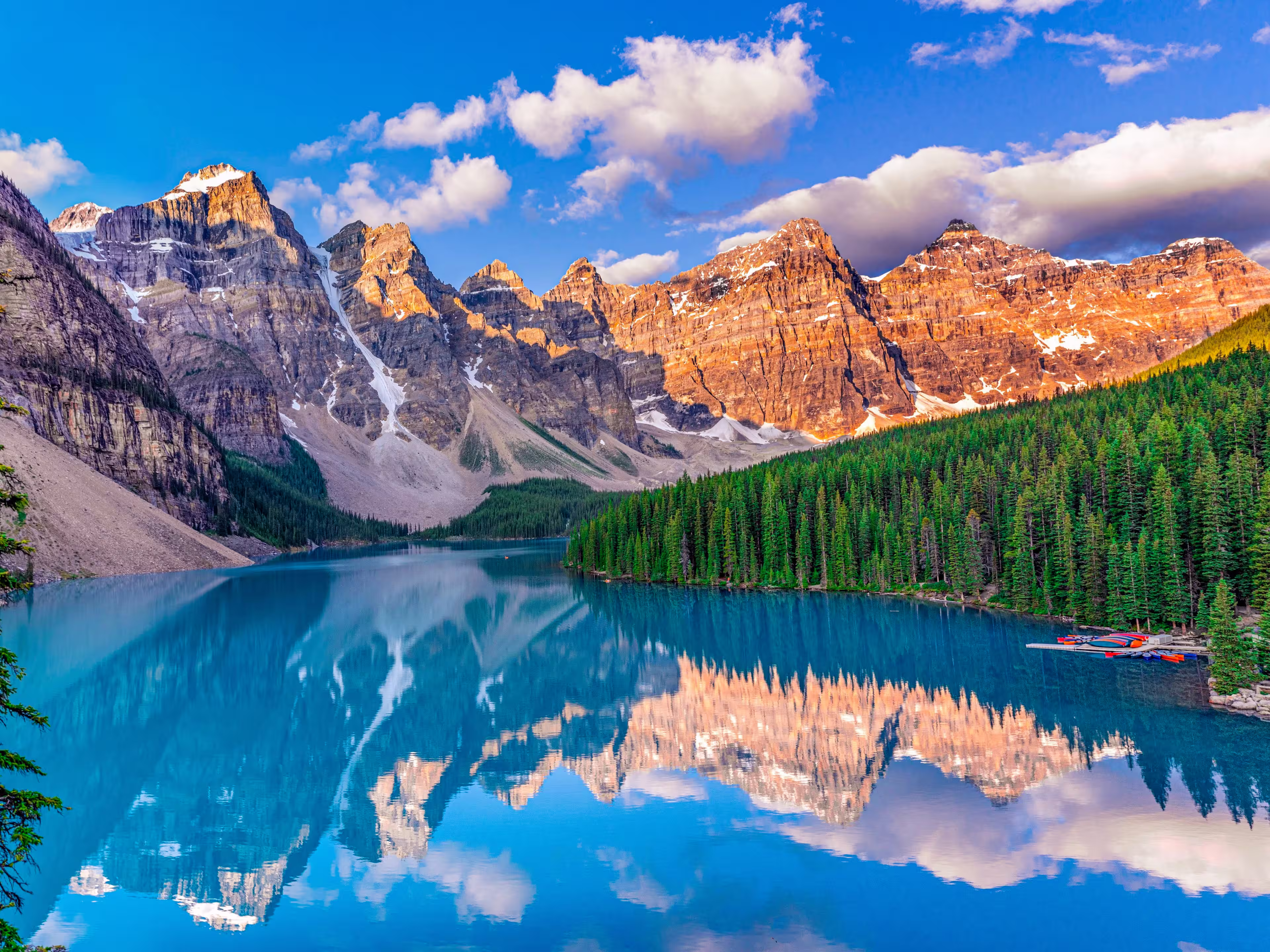 Sunrise at Moraine Lake in Canada