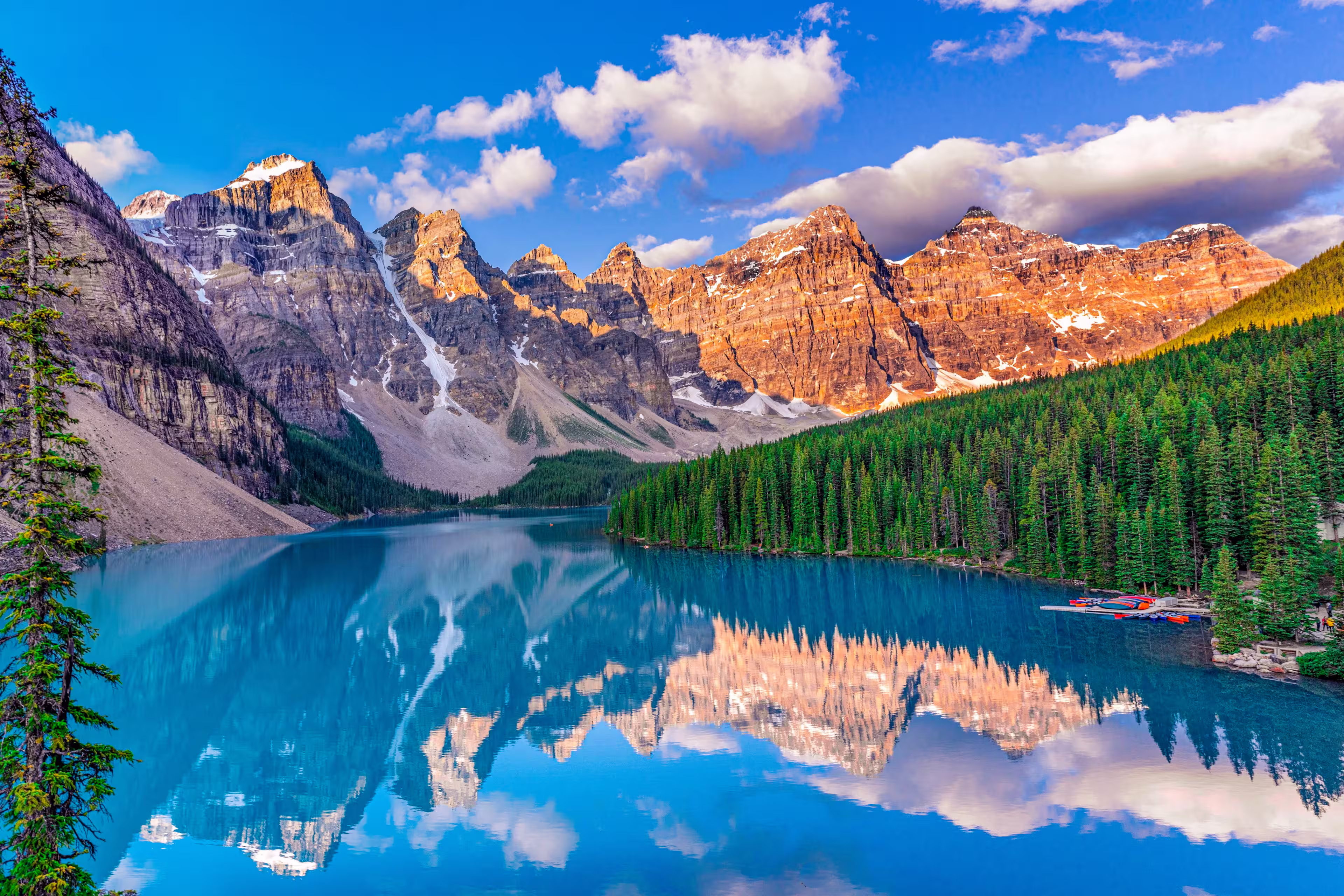 Sunrise at Moraine Lake in Canada