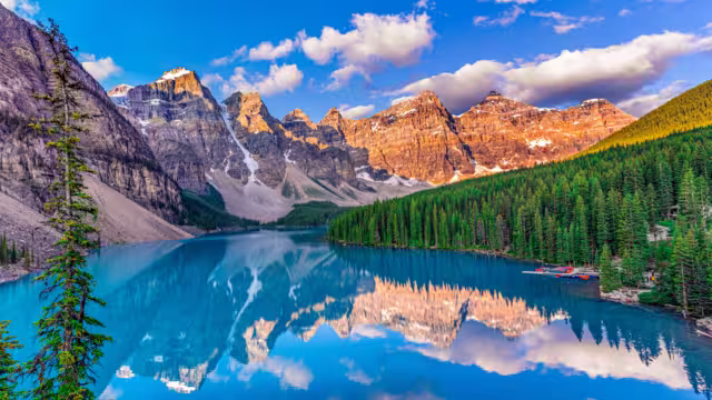 Sunrise at Moraine Lake in Canada