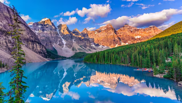 Sunrise at Moraine Lake in Canada
