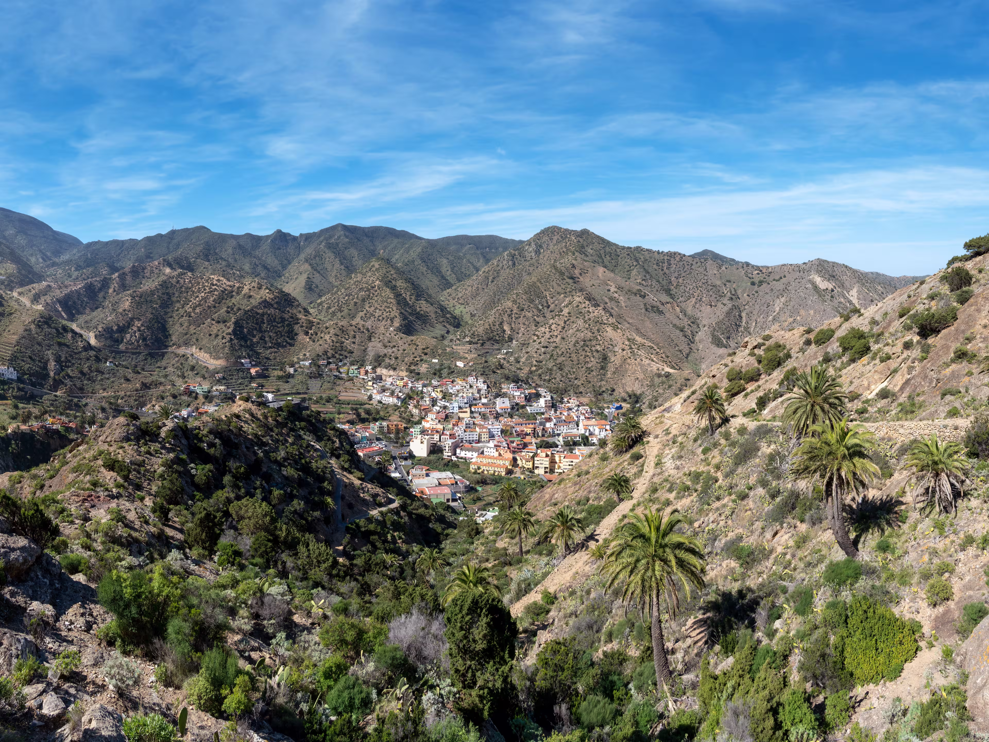 Mountains around Vallehermoso on the island of La Gomera, Canary Islands - taken on the hiking trail to Roque El Cano