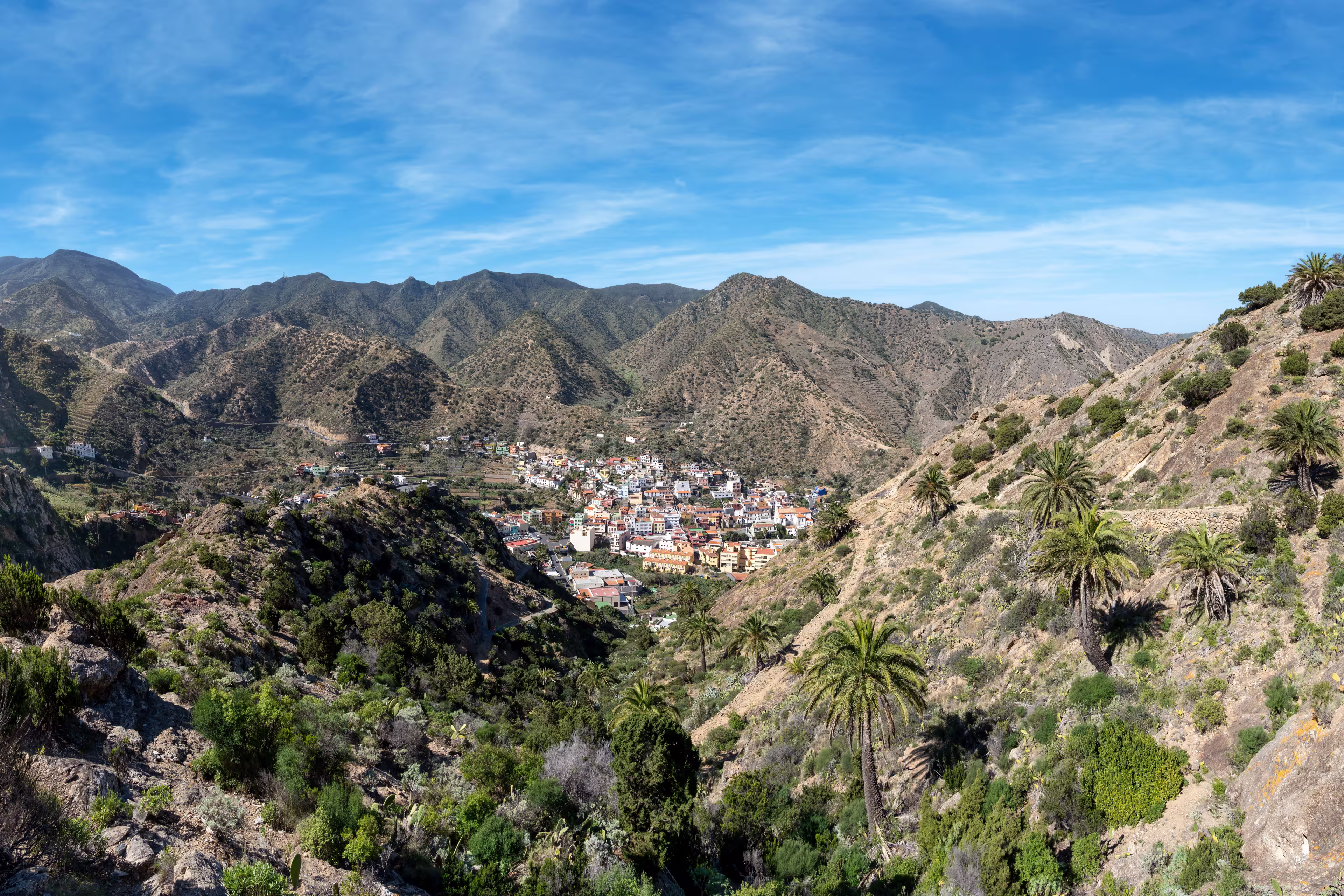 Mountains around Vallehermoso on the island of La Gomera, Canary Islands - taken on the hiking trail to Roque El Cano