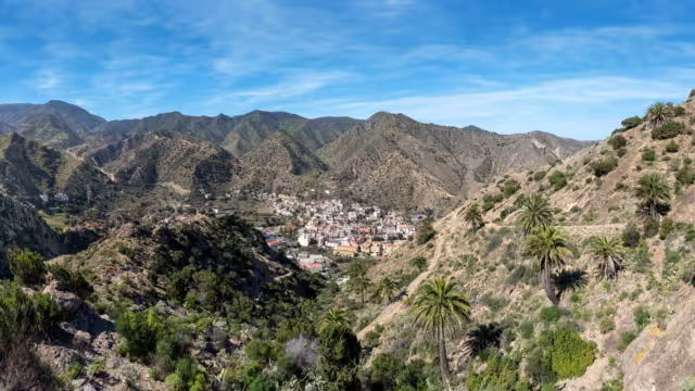 Mountains around Vallehermoso on the island of La Gomera, Canary Islands - taken on the hiking trail to Roque El Cano