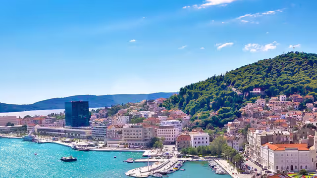 ZMPD - Aerial view of Adriatic coast on a beautiful sunny day in Split, Croatia