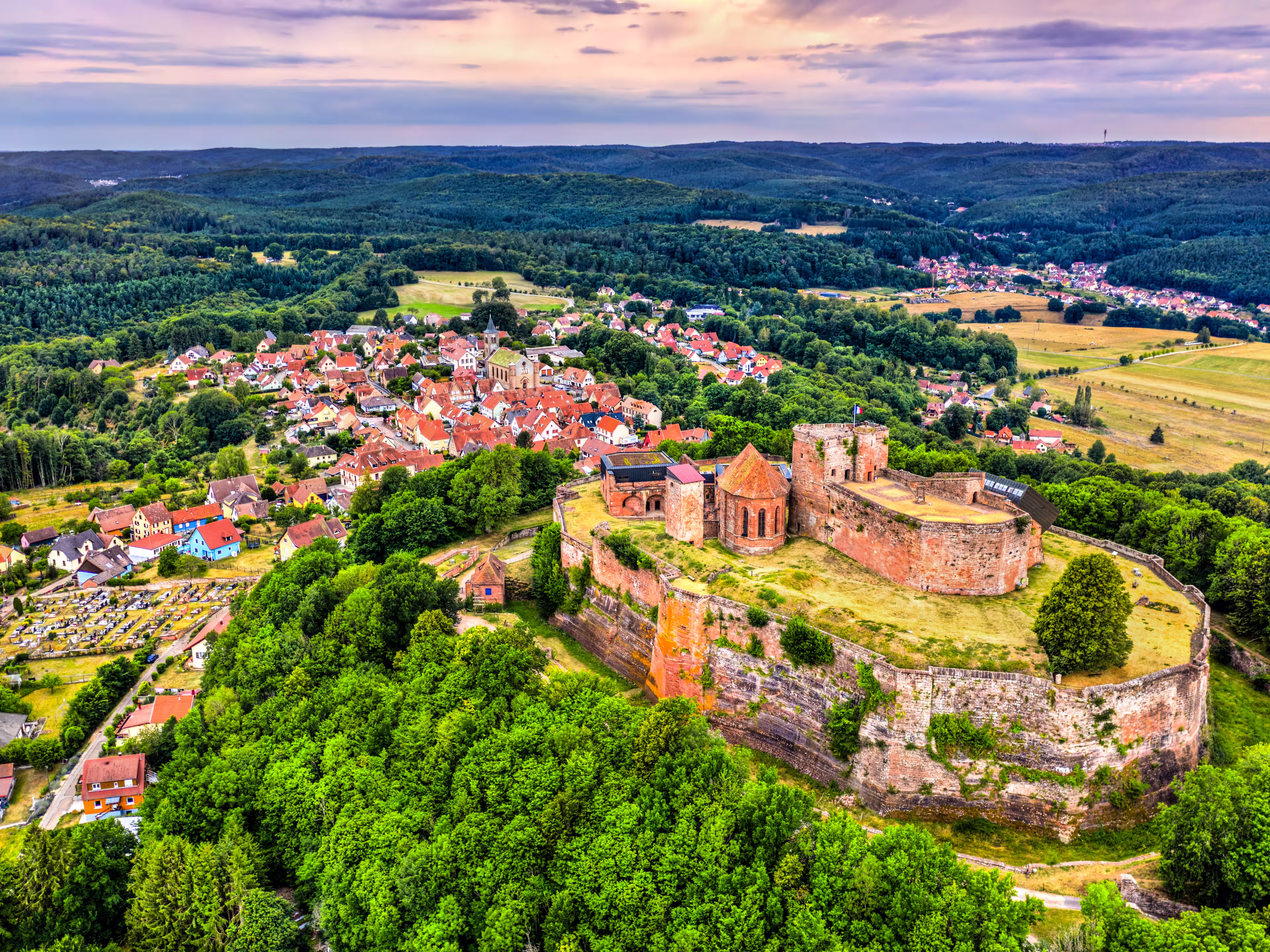 Castle of Lichtenberg in the Northern Vosges Mountains - Bas-Rhin, Alsace, France