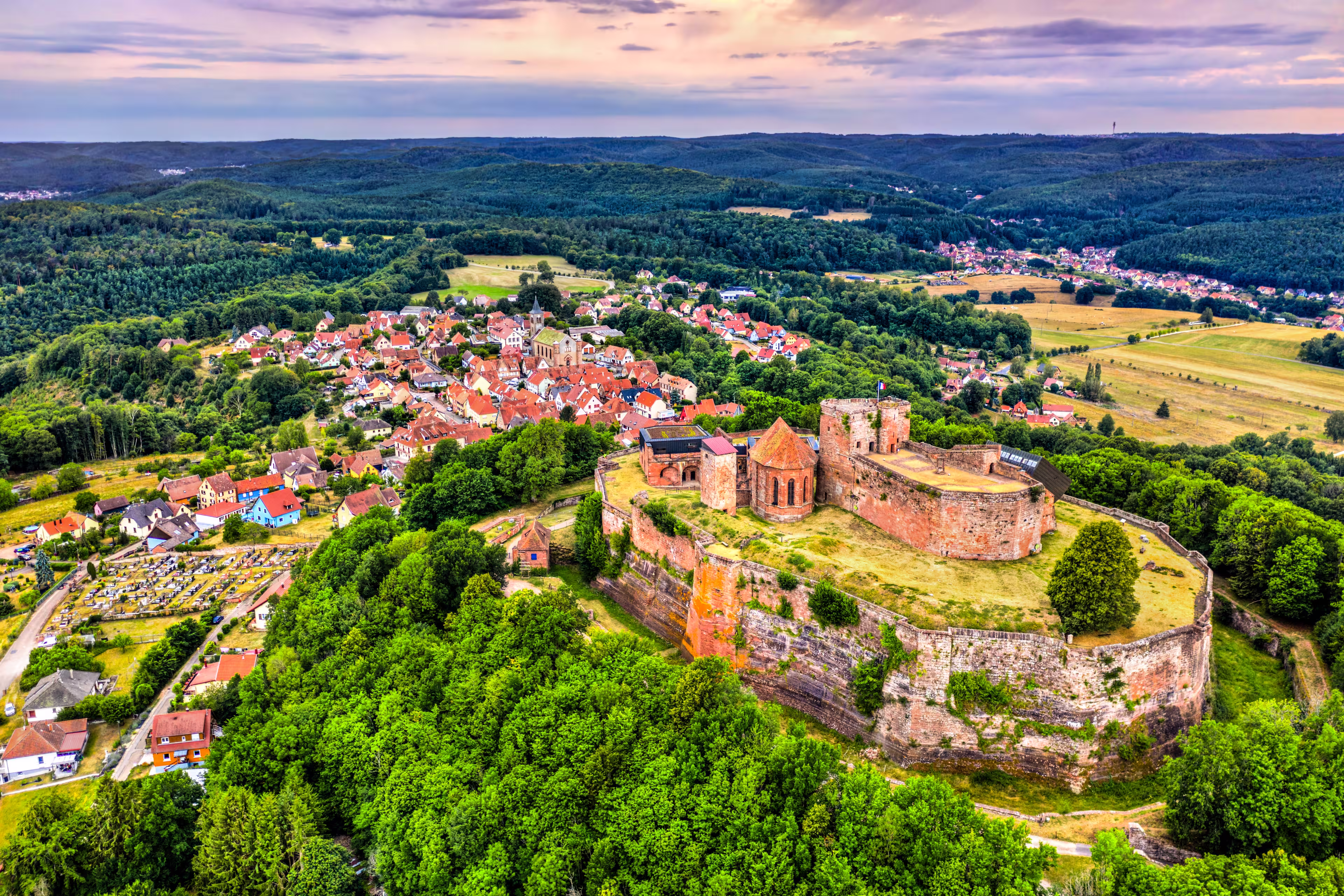 Castle of Lichtenberg in the Northern Vosges Mountains - Bas-Rhin, Alsace, France