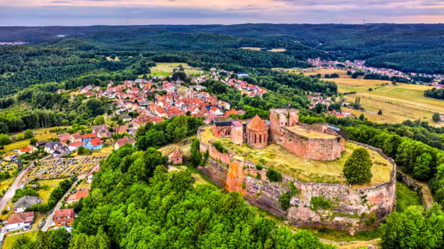 Castle of Lichtenberg in the Northern Vosges Mountains - Bas-Rhin, Alsace, France