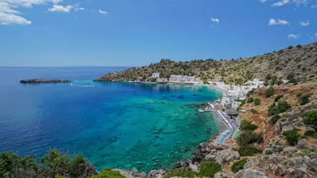 Isolated Loutro Village in Crete, Greece