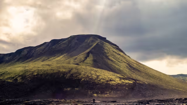Intrepid traveller taking in the landscape of the Laugavegur Trail in Iceland