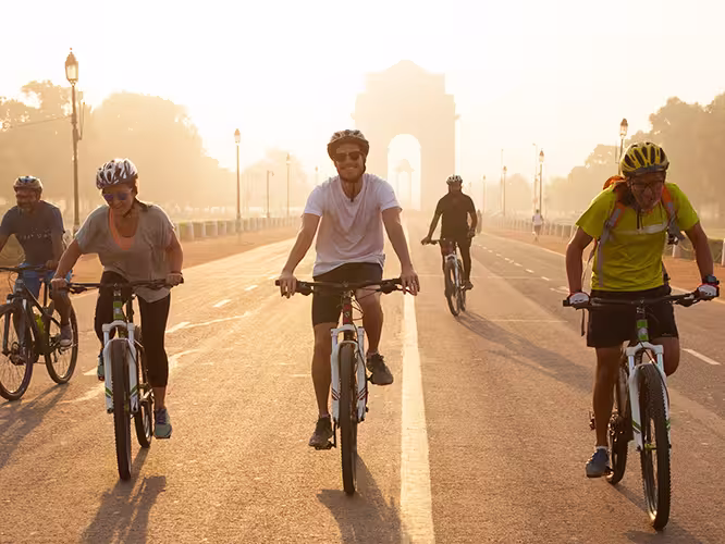 india rajasthan cycling sunrise