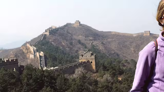 china great wall woman smiling