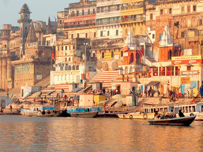 india varanasi ganges sunrise view