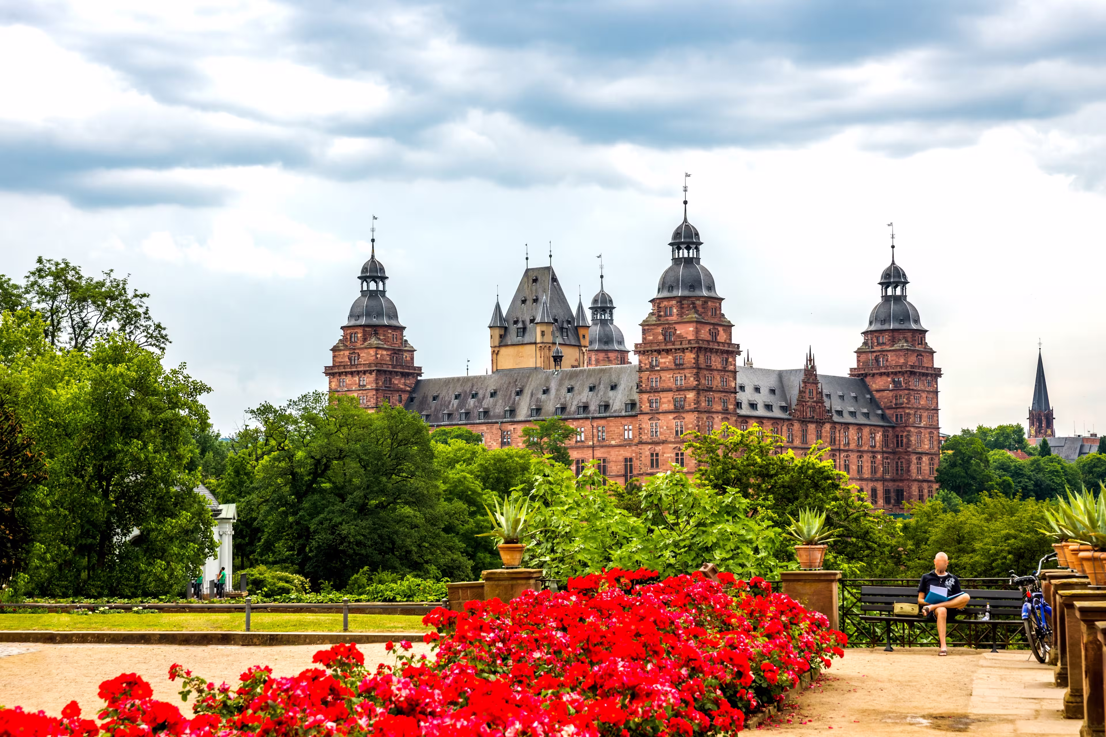 View over Castle Johannesburg, Aschaffenburg, Germany