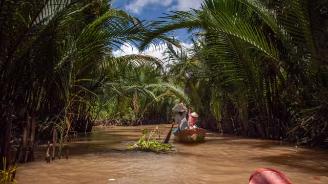 boat tour for tourists in mekong delta near Ho Chi Minh City, Saigon, Vietnam