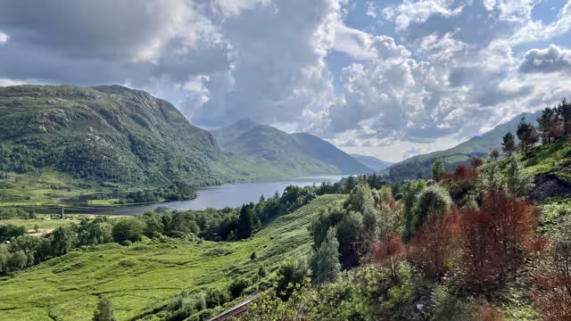 The Harry Potter Jacobite Steam Train Tracks at Glenfinnan Viaduct in Fort William, Scotland