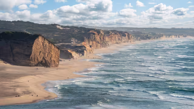 Sunset at the Portuguese coast near village Foz do Arelho