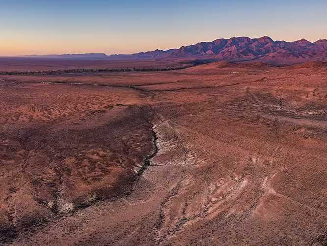 The Flinders Ranges at sunset, Outback Australia