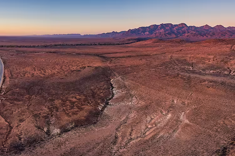 The Flinders Ranges at sunset, Outback Australia