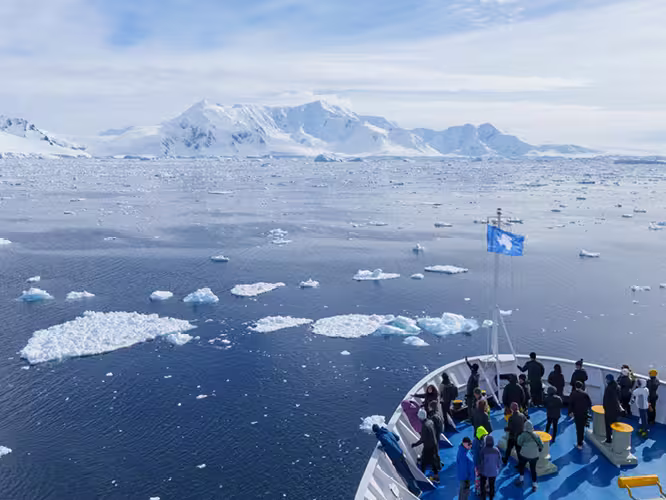 Intrepid Travel Antarctica travellers on ship