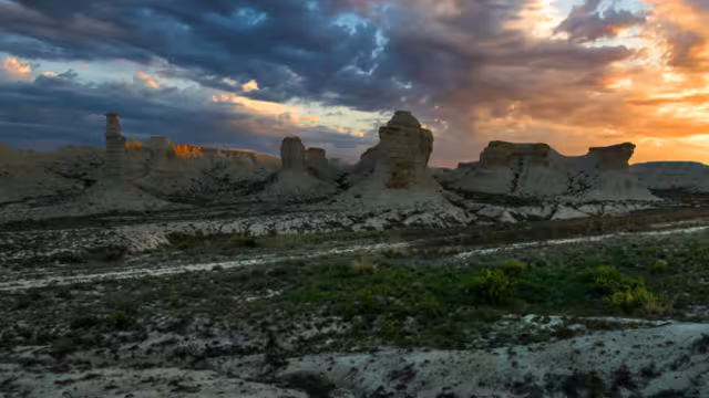 Kazakhstan desert sky sunset desert