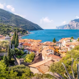 Panoramic view over Torbole, Lago di Garda, Trentino, Italy