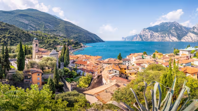 Panoramic view over Torbole, Lago di Garda, Trentino, Italy