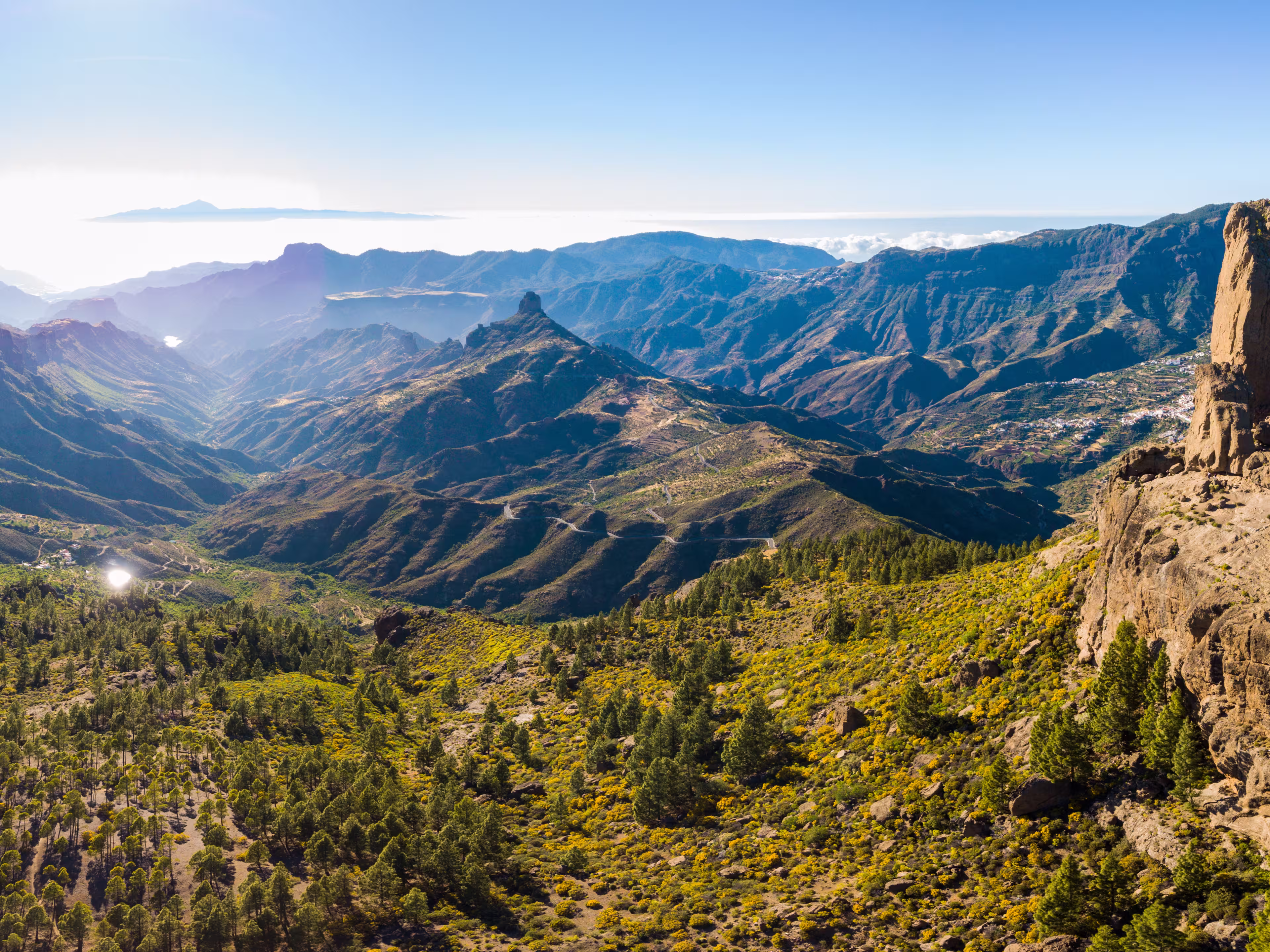 Gran Canaria Roque Nublo aerial
