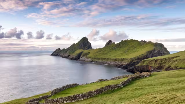 The majestic isle of St. Kilda, with the remains of 4000 years of habitation and towering peninsula mountains