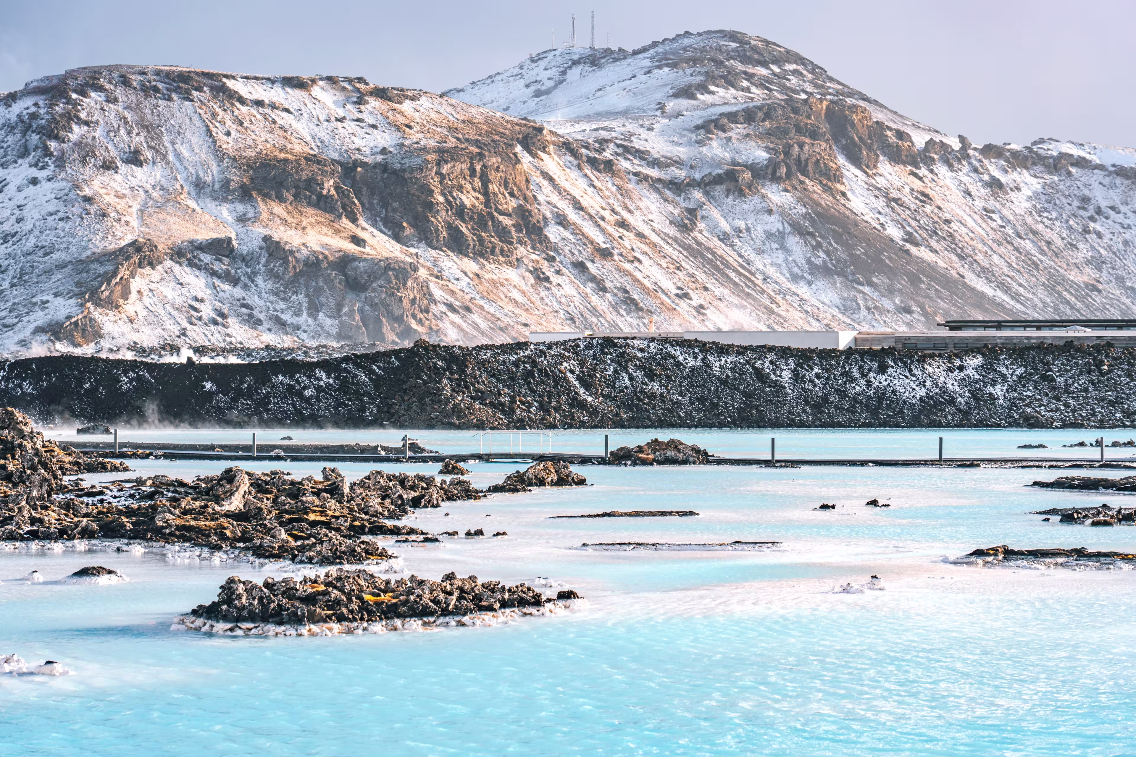 Photo of blue lagoon water on Iceland Grindavik. High quality photo
