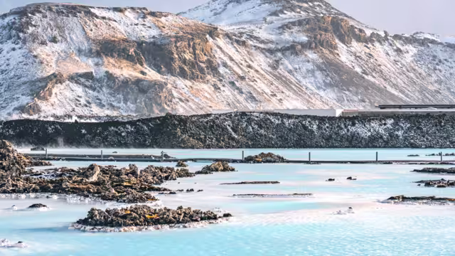 Photo of blue lagoon water on Iceland Grindavik. High quality photo