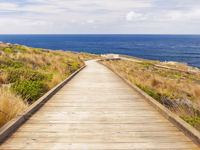 Boardwalk to the coast in Kangaroo Island, South Australia