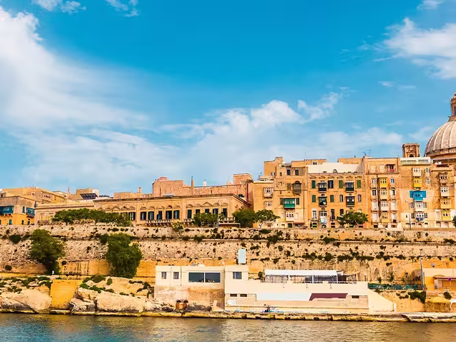 Valletta skyline from the sea, Malta