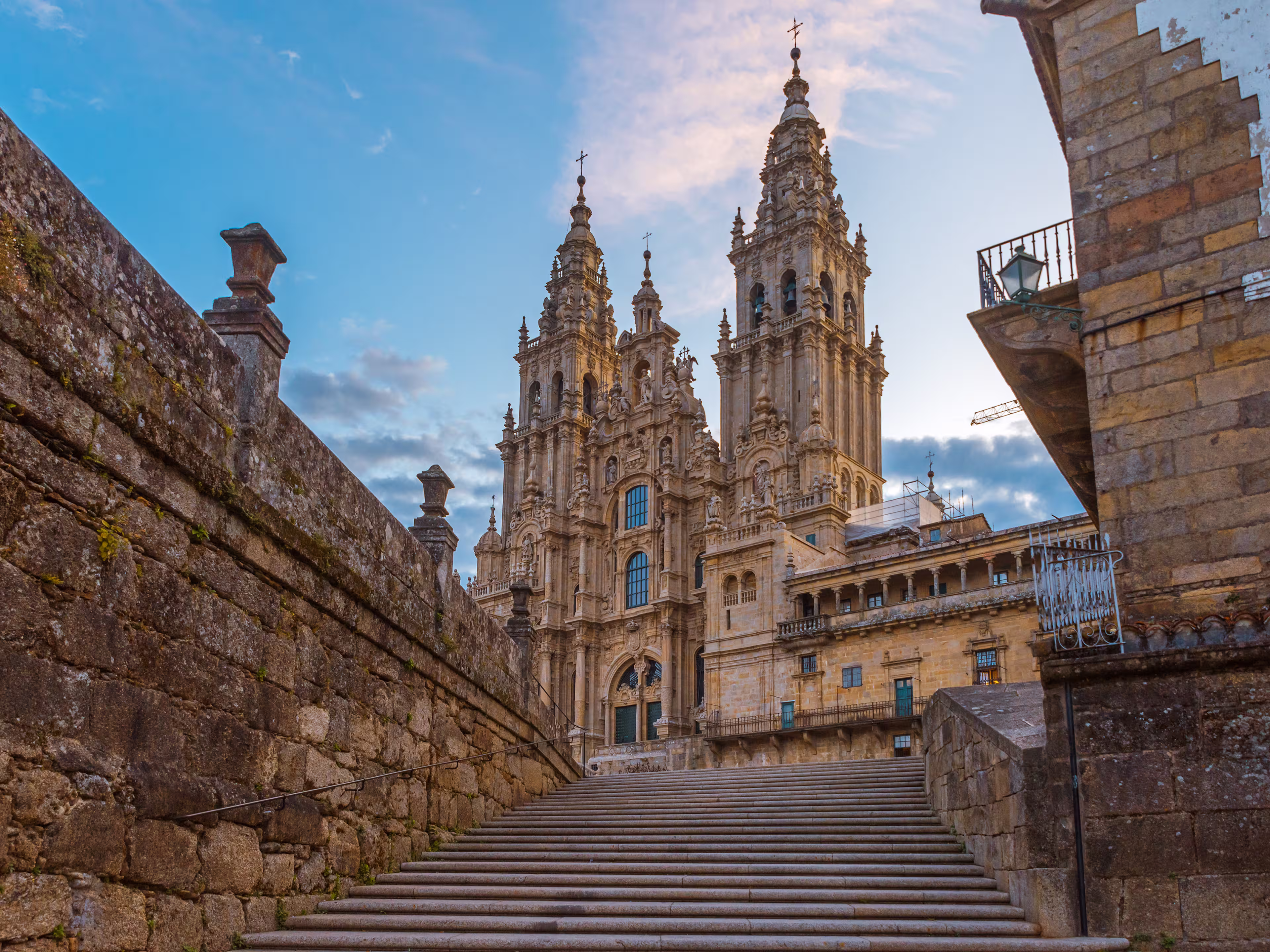 Santiago de Compostela Cathedral, Galicia, Spain in the morning