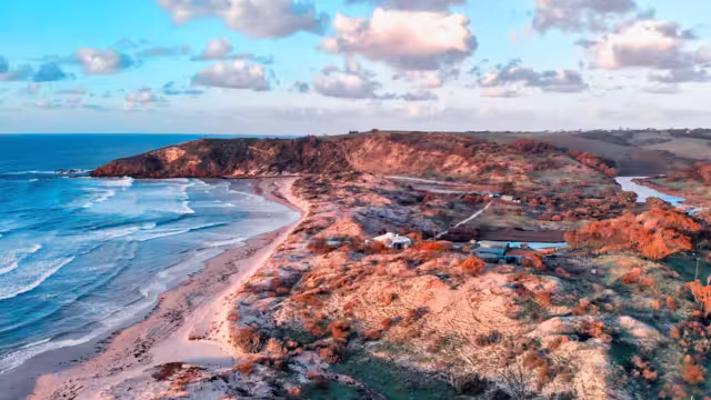 Kangaroo Island, South Australia. Aerial view of coastline on a beautiful sunset.